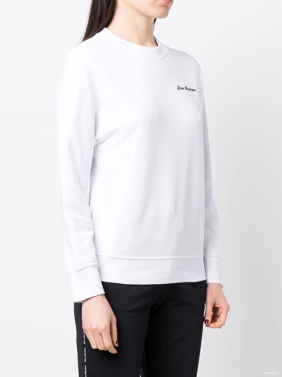 Cheap crew Women Moschino sweatshirt neck Love heart-detail 0416